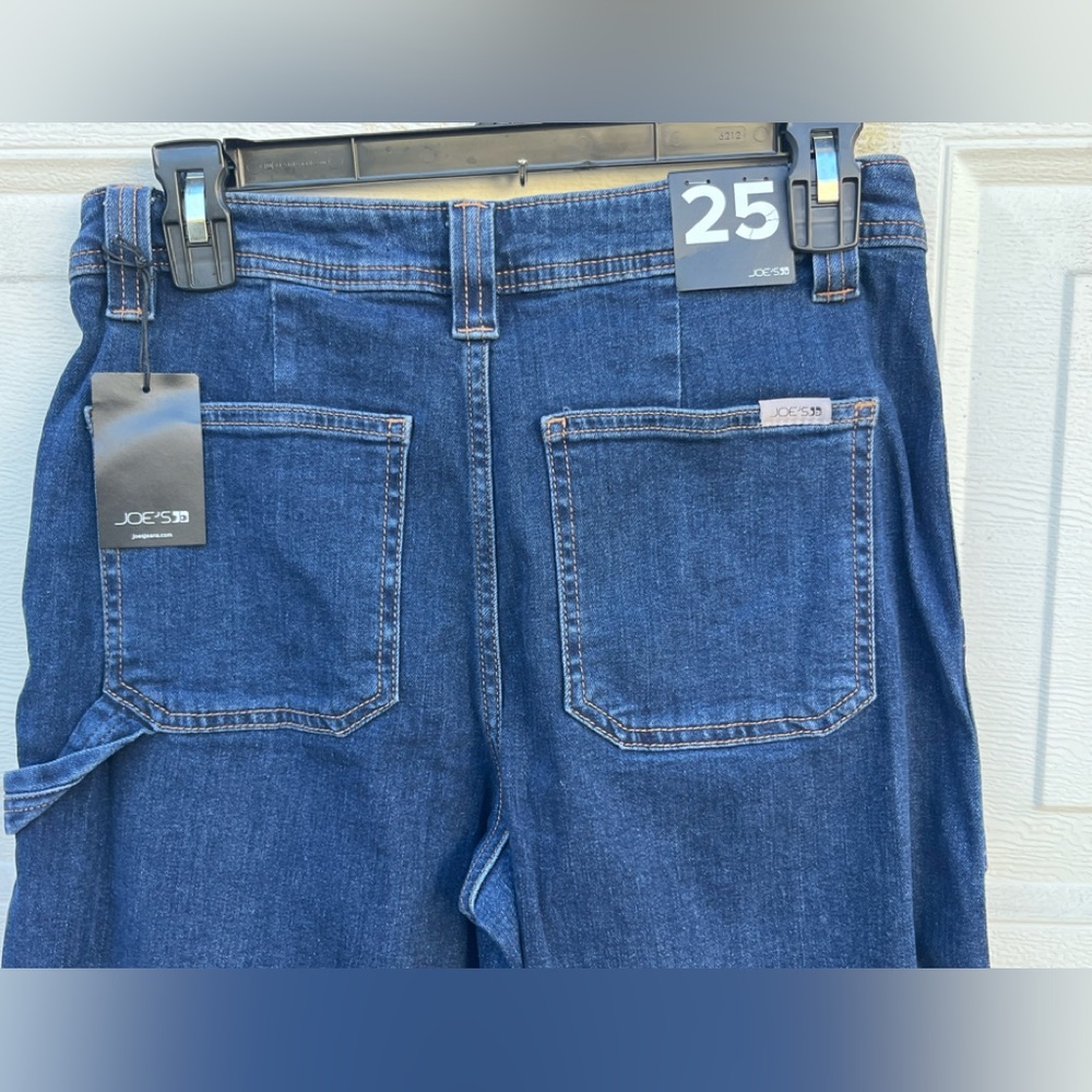 Women's Paige Rion Carpenter Jeans Straight Leg Blue Denim Cotton Blend 25 - Picture 4 of 6